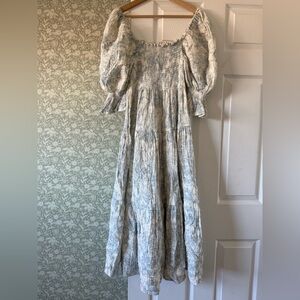 Chic Blue and White Maxi Dress